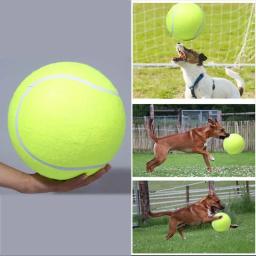 Bola de tênis inflável gigante para cachorro, Chew Toy, Pet Dog Brinquedos interativos, Big Cricket Supplies, ao ar livre, 24cm - Image 4