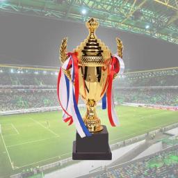 Grande Troféu De Ouro Copa Troféu Personalizado Fita Colorida Prêmio De Ouro Para Torneios Esportivos Competições Soccer Football League Match - Image 6