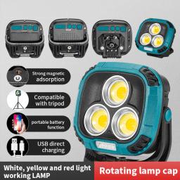 Refletor LED portátil para acampamento ao ar livre, luz de trabalho regulável, lâmpada recarregável USB, lanterna super brilhante, novo - Image 2