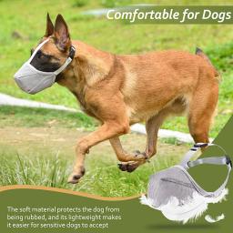 Ajustável respirável Pet Dog Muzzles, tampa da boca, Anti Bark, mordida malha, máscara para cães - Image 5
