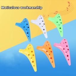 Flauta de Ocarina Cerâmica Multicolor, Resina Ocarina Plástica, Alto C Tuning, 12 Buracos, Novo, 1Pc - Image 2