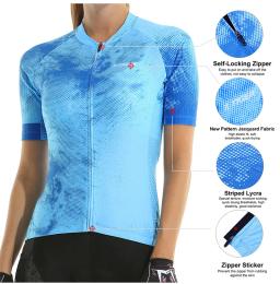 Camisola de ciclismo feminino, camisola de bicicleta, Pro Team, camisa de ciclismo de alta qualidade, jérsei azul, slim fit, estilo chinês, SPF 50 - Image 2