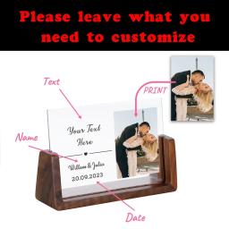 Porta-retrato personalizado com personalizado seu texto para casais, noivado e casamento, quadro de lembrança para a noiva eo noivo, presentes personalizados para ele - Image 2