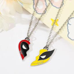 Marvel Movie Keychain Set para Melhores Amigos, Deadpool e Wolverine Colar, Split Heart Matching Pingente, Fãs Acessórios Presente, 2pcs - Image 6