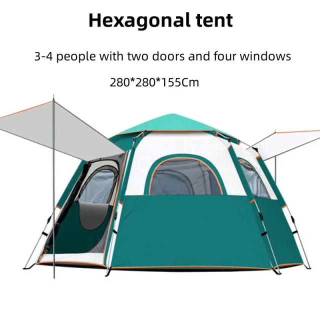 Tenda Dome Automática Impermeável para Acampamento e Caminhadas - Configuração Rápida para Família e Grupos de 3 a 8 Pessoas
