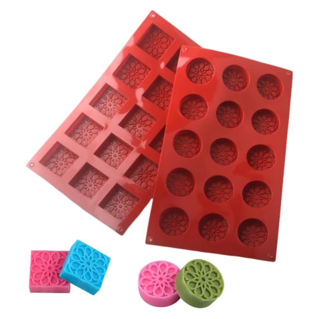 Moldes de Silicone para Bolos Quadrados e Redondos, Ideais para Chocolate e Sabão Artesanal, Ferramentas Essenciais para Sobremesas e Cozinha.