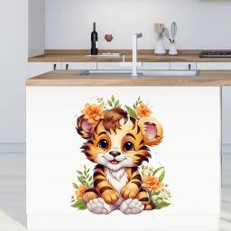 Adesivo de parede de animais para decoração de casa, tigre, gatos, cães, coelhos, vários papéis de parede, fundo, decalque mural - Image 2