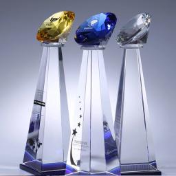 Personalizado colorido diamante cristal troféu, artesanato de vidro lembrança, eventos esportivos prêmios campeões, decoração para casa, 29cm, 1pc - Image 2