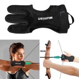 Luva de tiro com arco multi, acessório artesanal de longa duração, respirável, ideal para caça e tiro, grande, três dedos, 1 unidade - Image 5