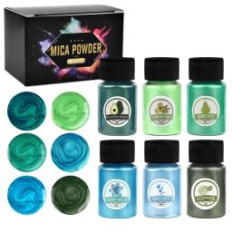 Natural Mica Pó Mineral para Fazer Jóias, Pigmento Perolado, DIY Epoxy Dye, Suprimentos de Maquiagem, 6 Cores por Conjunto - Image 2