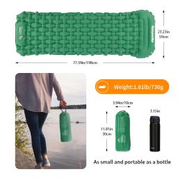Naturehike-colchão inflável para camping ao ar livre, modelo fc12, 40d bomba de pressão, camping mat, ultraleve, caminhadas, almofada de dormir, cama ar com travesseiro - Image 5