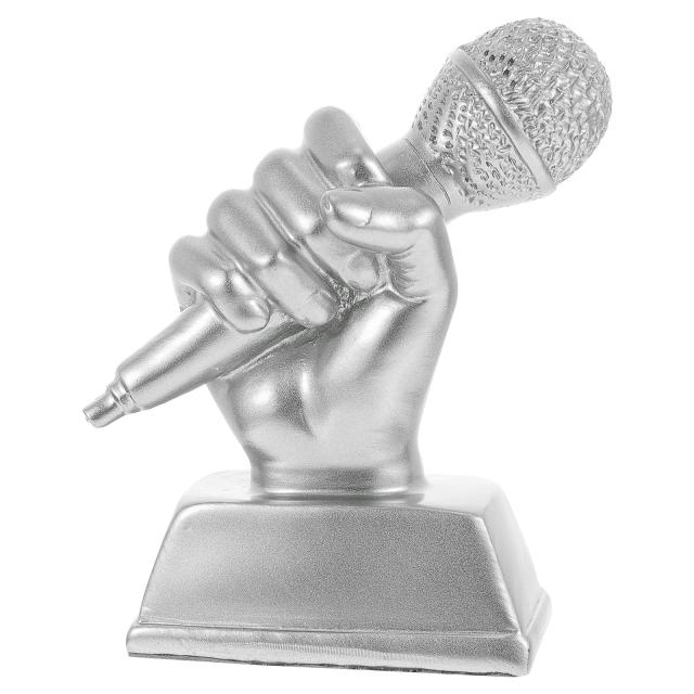 Troféu Microfone para Festas Infantis: Prêmios de Música e Dança em Ouro para Karaoke e Decoração de Eventos