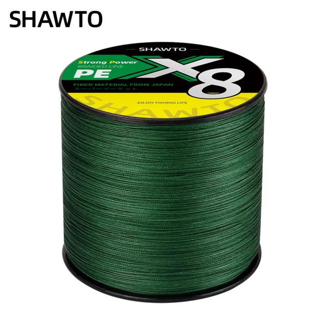 Shawto x8 forte 300m 1000m 8 fios tece pe trançado linha de pesca multifilamento 8 trança fio 14lb 20lb 30lb 50lb 100lb 150lb