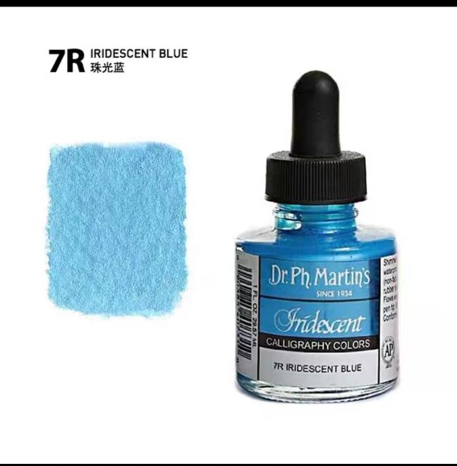 Tinta de Aquarela Metálica Brilhante Dr. Ph. Martin para Caligrafia em Inglês - 30ml de Cor Vibrante para Material Escolar