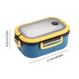 Lancheira de camada dupla única, compartimento portátil, caixa de comida de frutas, micro-ondas, lancheira com garfo e colher, piquenique, caixa fresca - Image 6