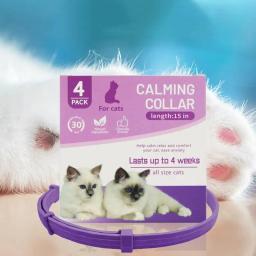 Coleira calmante para gatos com design separado, Coleiras calmas ajustáveis para feromônios eficientes para gatos e cães, 3 4pcs - Image 6