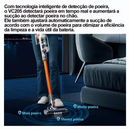 (Código promocional: NEW888)Aspirador de Pó Portátil Sem Fio ABIR VC205, 27000PA, Sensor de Poeira Inteligente, Tela de Toque LED, Controlo Automático de Velocidade, Eliminador Portátil de Ácaros - Image 4