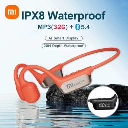 Xiaomi mijia fones de ouvido de condução óssea ipx8 à prova dwireless água para natação bluetooth 5.4 sem fio esporte mp3 32g ram - Image 1