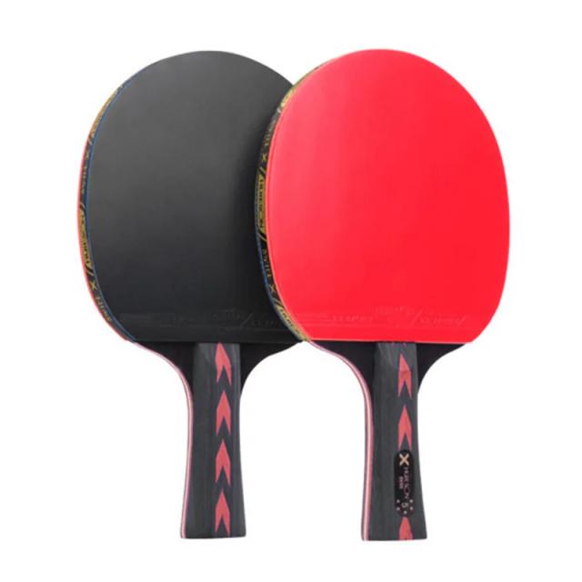 Raquete de Tênis de Mesa HUIESON com Carbon King Belt Bag para Treinamento - Conjunto 5 Estrelas com 2 Peças para Tiro Horizontal e Reto