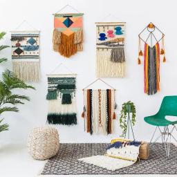 Grande Tecelagem Kit Tear para Iniciantes Com Suporte Tapeçaria Handmade Woven Wall Art Tear Weave Frame Tear Tecelagem Tricô Ferramentas - Image 5