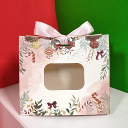 Caixas de lembrancinhas para festa de natal, caixas de doces, sacos de chocolate, caixas de presente com fitas douradas para decoração de festa de natal - Image 6