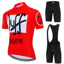 Conjunto de camisas de ciclismo dos homens verão 2024 duff vermelho mtb bicicleta manga curta roupas ao ar livre secagem rápida ropa de ciclismo hombre - Image 1