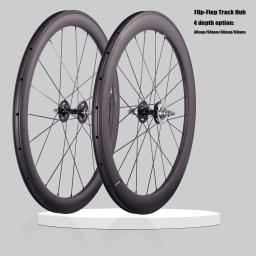 CSC 700C Pista de rodas de bicicleta de carbono engrenagem fixa flip flop 38mm 50mm 60mm 88mm de profundidade 25mm de largura clincher tubeless roda de bicicleta - Image 5