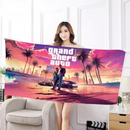 Toalha de banho gta-absorvente de algodão, quick dry, macia, para praia, ioga, natação, esportes, microfibra, 6 jogos - Image 6