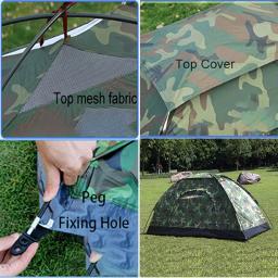 Tenda De Acampamento De Camada Única Ultraleve, revestimento Anti-UV, barraca De Caminhadas Portátil, barracas De Pesca De Praia Ao Ar Livre, 1 Pessoa, UPF 30 Mais - Image 3