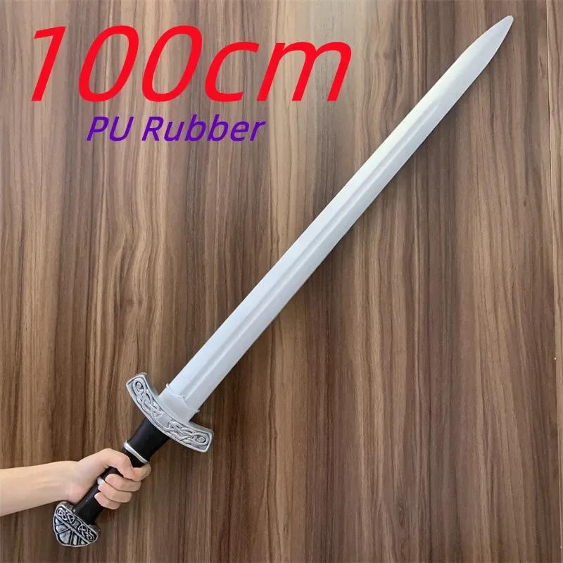 WW Medieval Cosplay Espada, Comandante Arma, Arma Prateada, Papel de suporte, Asuporte, Faca Fantasma, Modelo PU, Presente de brinquedo - Image 1