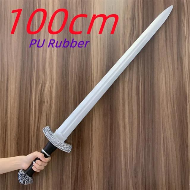 Espada Medieval WW para Cosplay, Comandante Prateada, Faca Fantasma em PU, Ideal para Papel de Suporte e Brinquedo