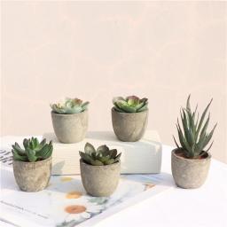 Mini artificial aloe plantas bonsai pequeno simulado vaso de árvore plantas falsas flores mesa escritório vasos ornamentos casa decoração do jardim - Image 4