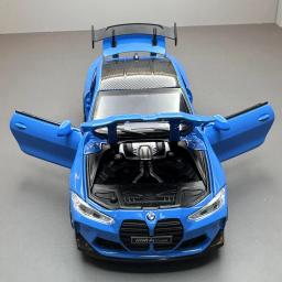 1:32 bmw m4 coupe liga modelo de carro esportivo diecasts & veículos de brinquedo metal modelo de carro de brinquedo som luz simulação coleção presente - Image 3