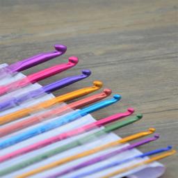 Cores sortidas Agulhas De Tricô De Alumínio, Conjunto De Agulhas De Malha, Ganchos Tunisinos E Afegãos, Kit De Ferramentas DIY, Multi Tamanho, 2mm-10mm - Image 6