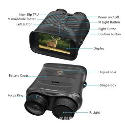 Binóculos Zoom Digital com Câmera Embutida, 8X, Câmera de Caça, Foto HD e Vídeo, Dispositivo Infravermelho Noturno, Bateria 2500mAh, DT39 - Image 3