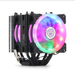 6 Heat Pipes CPU Cooler 4 Pin PWM RGB PC Quiet Intel LGA 1700 2011 2011-3 1200 1150 1151 X79 X99 E5 AMD AM3 AM4 CPU Cooling Fan - Image 2