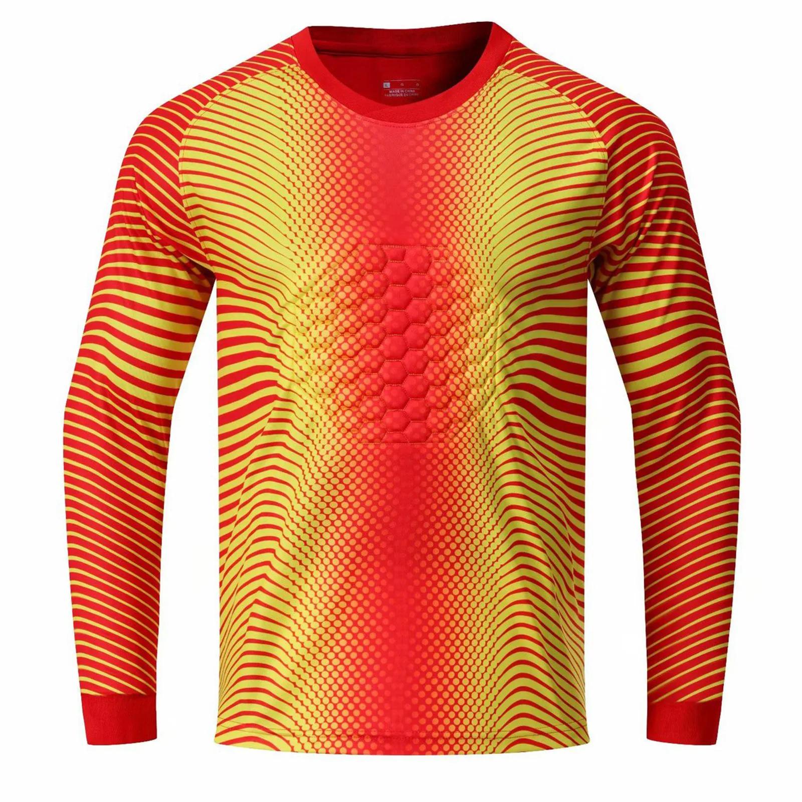 Soccer Goalkeeper Tops para crianças, treinamento de futebol, uniforme de partida, camisa goleiro, manga longa, secagem rápida, esponja acolchoada, camiseta, meninos - Image 1