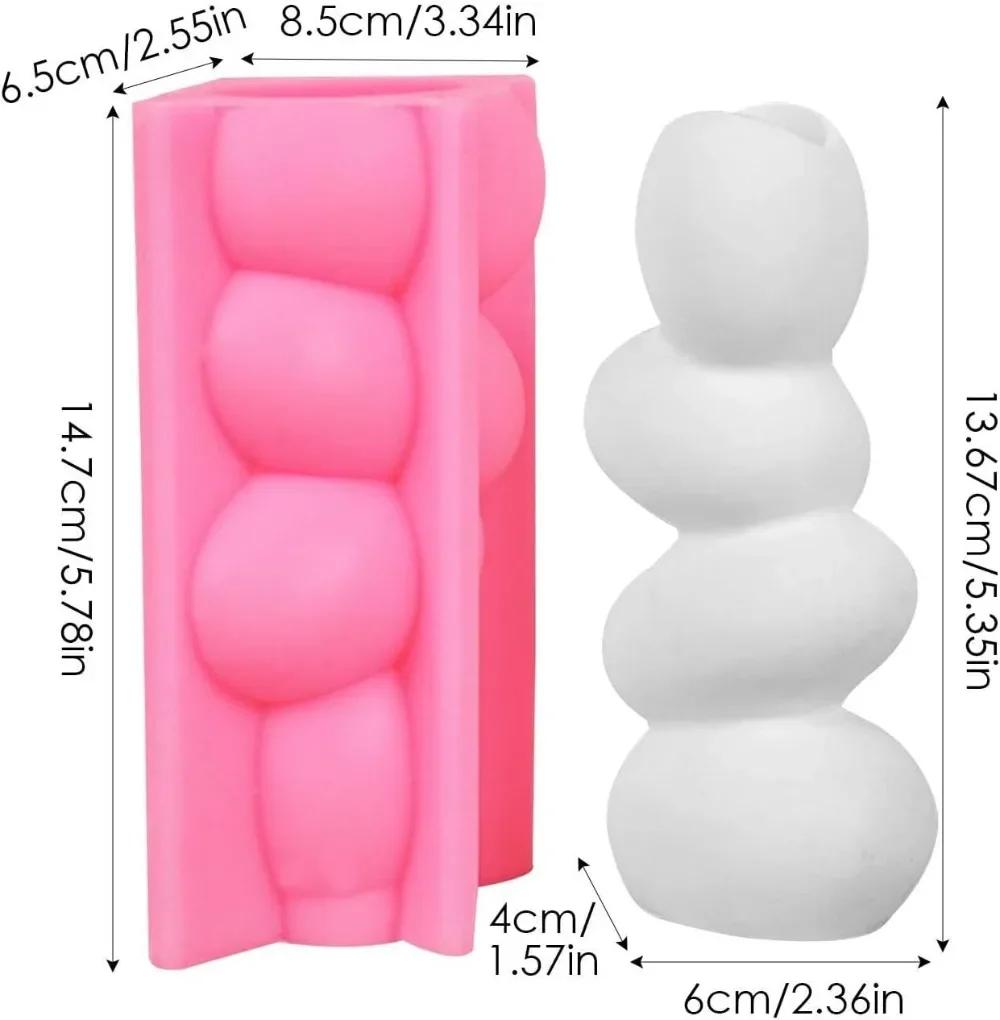 Molde de silicone de gesso concreto, vaso em forma de seixo, artesanato DIY, recipiente exclusivo e elegante - Image 1
