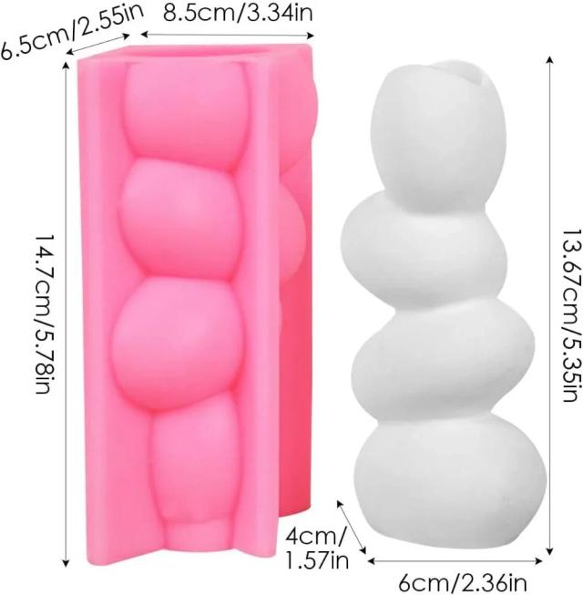Molde de Silicone para Vaso de Seixo em Gesso Concreto - Artesanato DIY Exclusivo e Elegante