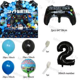 67 pçs número balões preto gamepad menino jogo na folha balão decorações da festa de aniversário crianças brinquedo jogo adereços jogo balão presente - Image 3