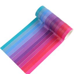 24 pçs arco-íris washi fitas básicas decorativo fita adesiva diário suprimentos fita de mascaramento artigos de papelaria scrapbooking washi conjunto de fita - Image 4