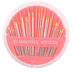 Agulhas de costura sortidas para costura, agulha de costura Premium Hand Tool, 6 tamanhos diferentes, 30 Contagem, 1 pacote - Image 1