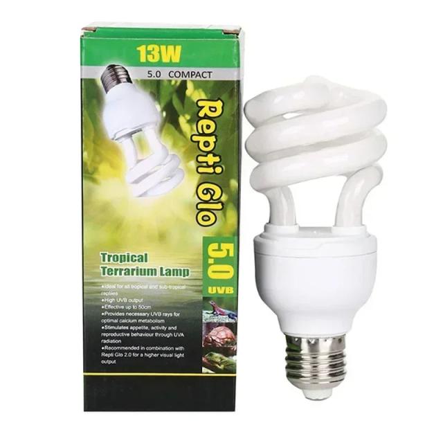 Lâmpadas UVB 13W Economizadoras para Répteis: Aquecimento Ideal para Tartarugas, Lagartos e Cobras