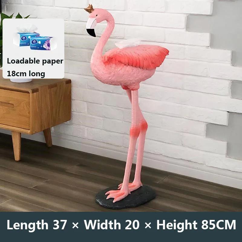 Flamingo resina tecido caixa estátua, ornamento criativo, sala de estar, decoração interior, escultura, casa, WC, artesanato decorativo personalizado - Image 1