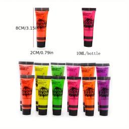 Tinta fluorescente de néon para rosto e corpo, pintura UV brilho para festa de Halloween, maquiagem cosplay para crianças, arte corporal, festival - Image 6