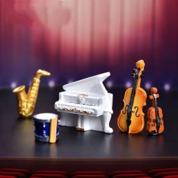 Mini Violino e Piano Decoração, Bolo de festa tema musical, Saxofone de tambor, Ornamento violino, Música clássica Decorações do partido - Image 1