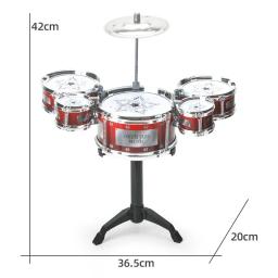 Simulação jazz tambor música com 5 tambores conjuntos de instrumentos musicais brinquedos cymbal varas rock conjunto mão tambor instrumento musical brinquedo - Image 6