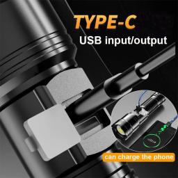 Lanterna LED recarregável USB super brilhante, longo alcance, tocha tática, ao ar livre, impermeável, camping, pesca, lanterna, 1600000 lm - Image 4