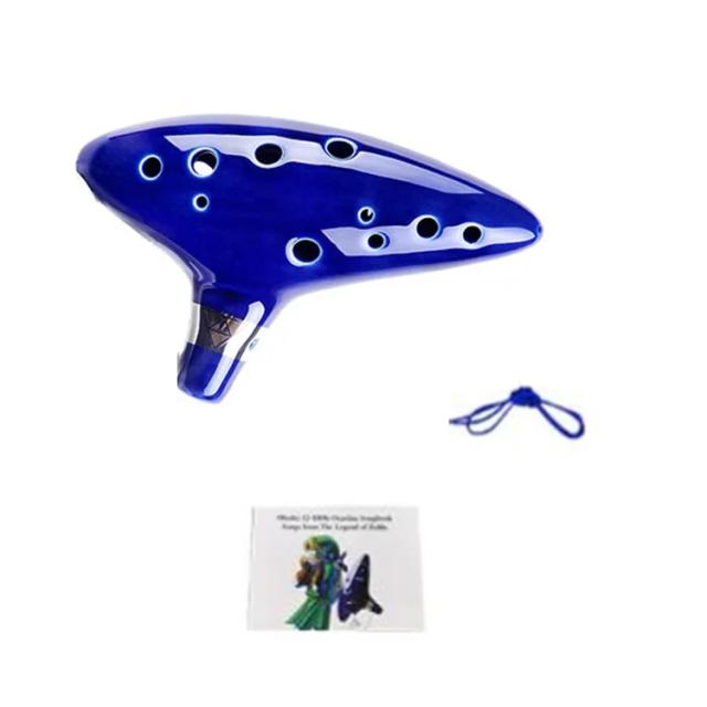 Flauta Ocarina de Cerâmica Alta C – Instrumento Musical Profissional com 12 Buracos e Design Exclusivo