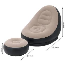 Conjunto de cama reclinável dobrável ao ar livre com bomba de ar, 2-em-1, Lounge, preguiçoso, portátil, apto para Camping, RV, quintal, reclinável - Image 2